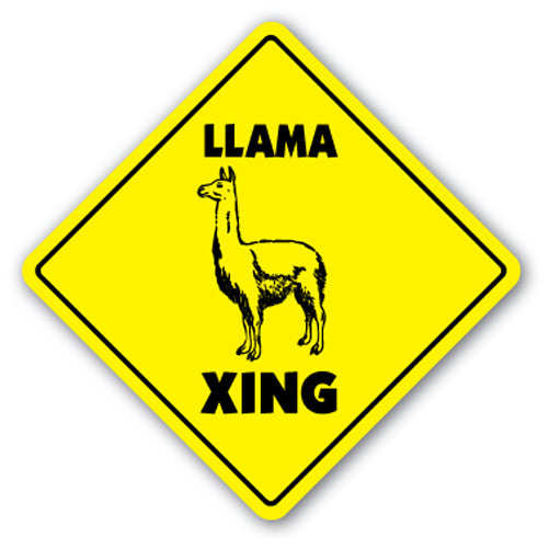 Llama Crossing Vinyl Decal Sticker