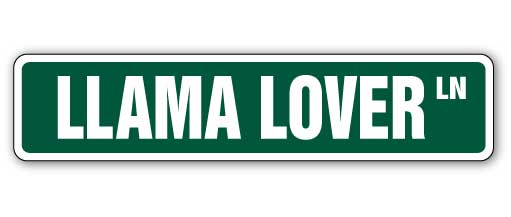 Llama Lover Street Vinyl Decal Sticker