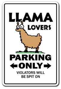 Llama Lovers Parking Vinyl Decal Sticker