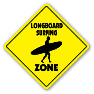 Longboard Surfing Zone Vinyl Decal Sticker