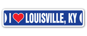 I Love Louisville, Kentucky Street Vinyl Decal Sticker