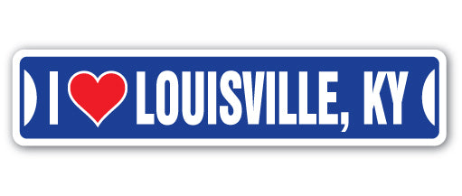 I Love Louisville, Kentucky Street Vinyl Decal Sticker