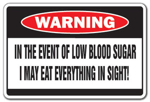 Low Blood Sugar Vinyl Decal Sticker