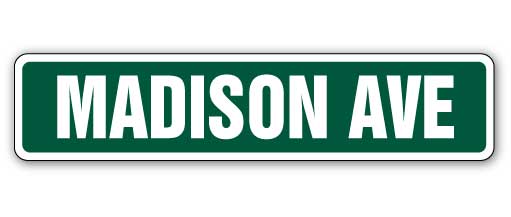 Madison Avenue Street Vinyl Decal Sticker