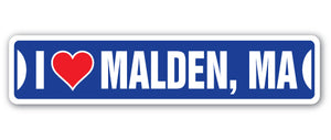 I Love Malden, Massachusetts Street Vinyl Decal Sticker