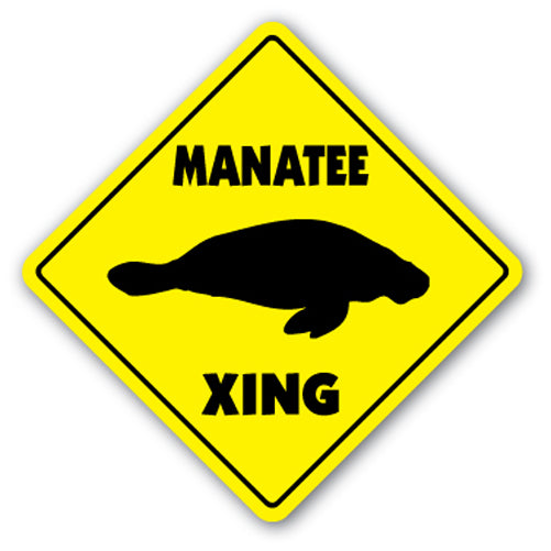 Manatee Crossing Vinyl Decal Sticker