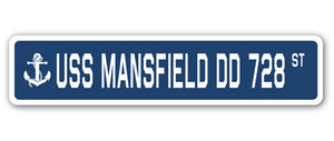 USS Mansfield Dd 728 Street Vinyl Decal Sticker