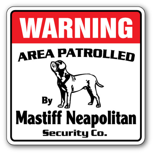 Mastiff Neapolitan Security Vinyl Decal Sticker