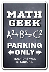 Math Geek Parking Vinyl Decal Sticker