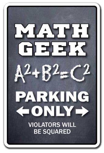 Math Geek Parking Vinyl Decal Sticker