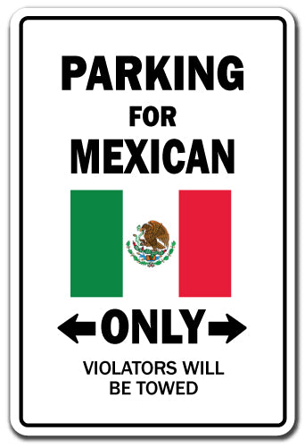 Parking For Mexican Only Mexico Flag Pride Vinyl Decal Sticker