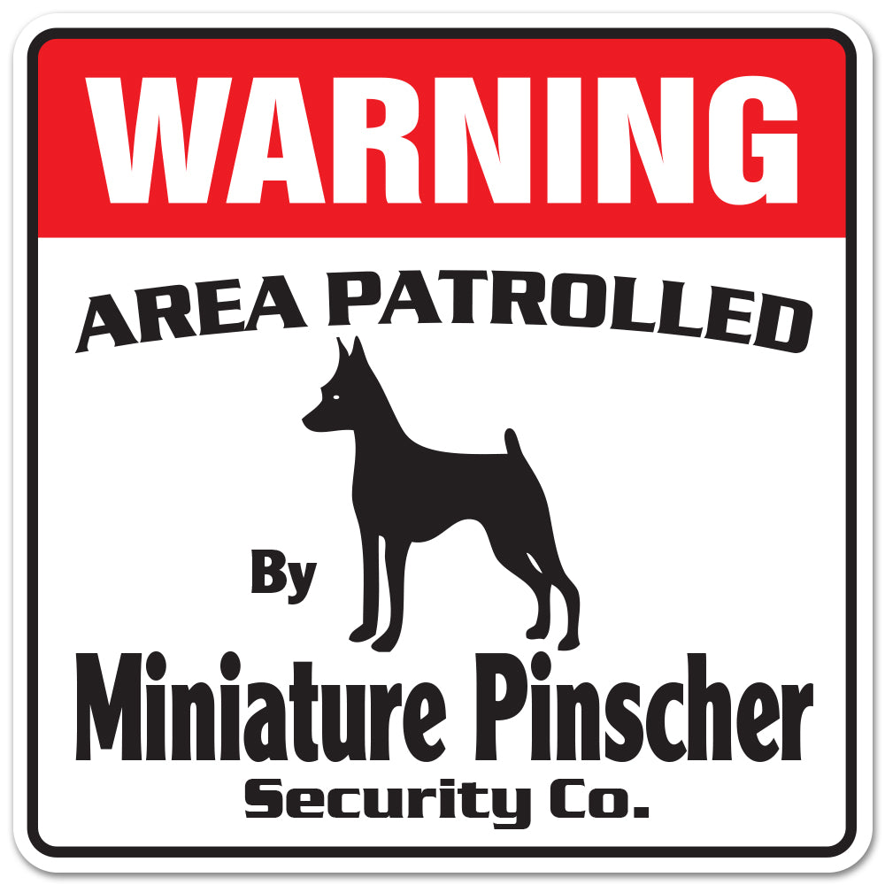 Miniature Pinscher Security Vinyl Decal Sticker