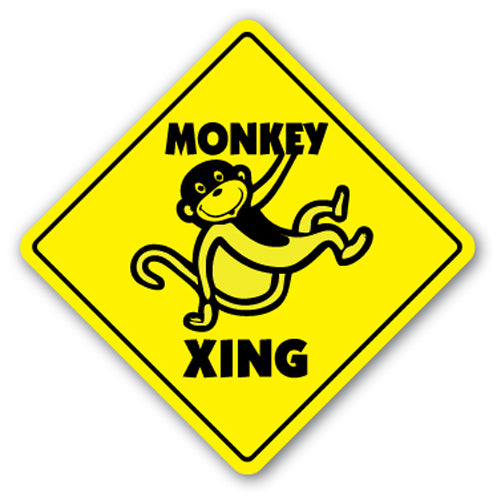 Monkey Crossing Vinyl Decal Sticker