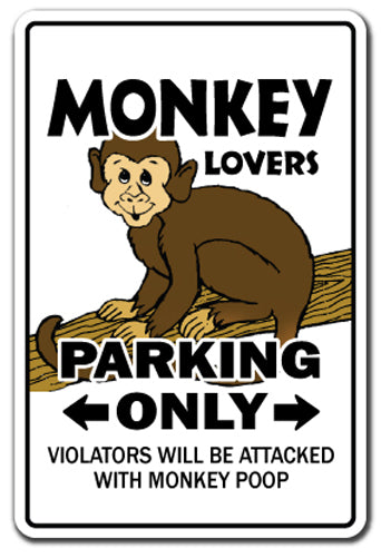 Monkey Lovers Parking Vinyl Decal Sticker