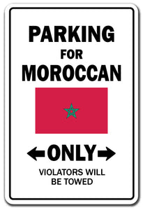 Parking For Moroccan Only Morocco Flag Pride Vinyl Decal Sticker