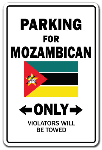 Parking For Mozambican Only Mozambique Flag Pride Vinyl Decal Sticker