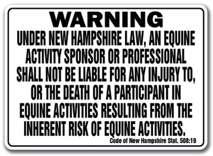NEW HAMPSHIRE Equine Sign