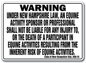 NEW HAMPSHIRE Equine Sign