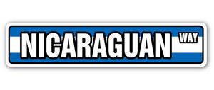 NICARAGUAN FLAG Street Sign