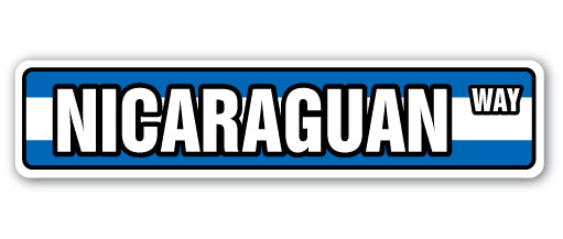 Nicaraguan Flag Street Vinyl Decal Sticker