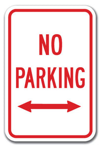 No Parking with double arrow