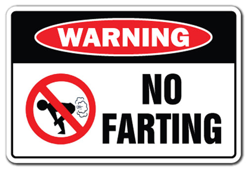 No Farting Vinyl Decal Sticker