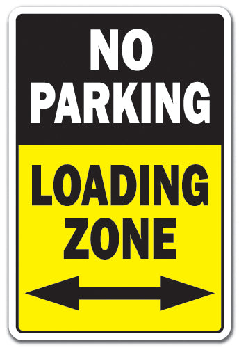 No Parking Loading Zone Vinyl Decal Sticker