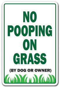 No Pooping On Grass Vinyl Decal Sticker
