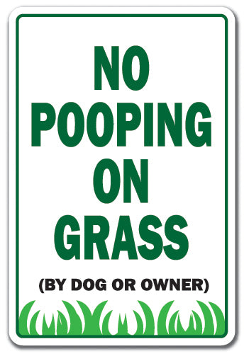 No Pooping On Grass Vinyl Decal Sticker