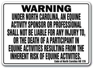 NORTH CAROLINA Equine Sign