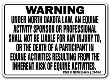 NORTH DAKOTA Equine Sign