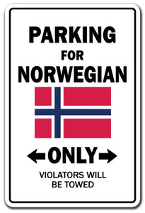 Parking For Norwegian Only Norway Flag Pride Vinyl Decal Sticker