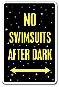 No Swimsuits After Dark Vinyl Decal Sticker