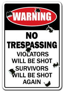 No Trespassing Vinyl Decal Sticker