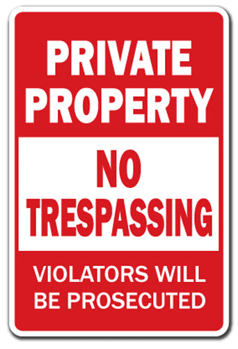 Private Property No Trespassing Vinyl Decal Sticker