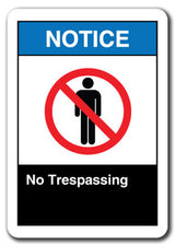 Notice Sign - No Trespassing.