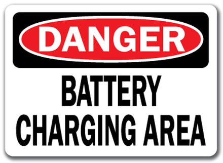 Danger Sign - Battery Charging Area
