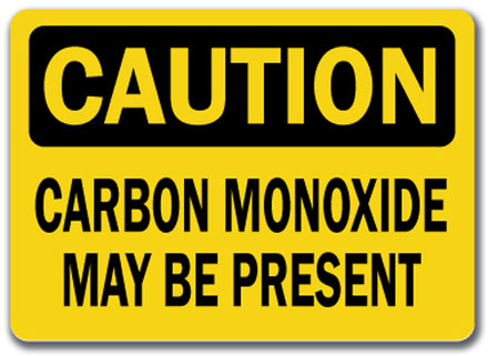 Caution Sign - Carbon Monoxide May Be Present