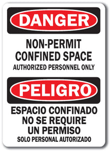 Danger Sign - Confined Space Non Permit (Bilingual)