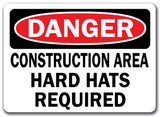 Danger Sign - Construction Area Hard Hats Required