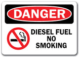 Danger Sign - Diesel Fuel No Smoking with Graphic