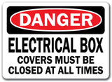Danger Sign - Electrical Box Covers Must Closed At All Times