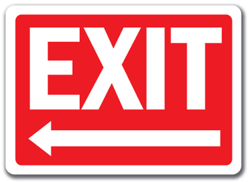 Exit Sign with Left Arrow