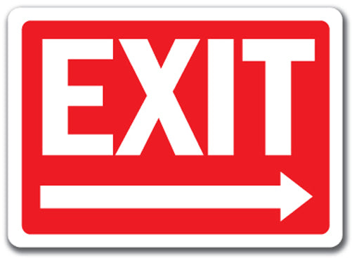 Exit Sign with Right Arrow