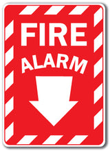 Fire Alarm Emergency Sign with Arrow