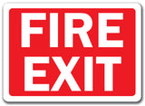 Fire Exit Sign (white text on red background)