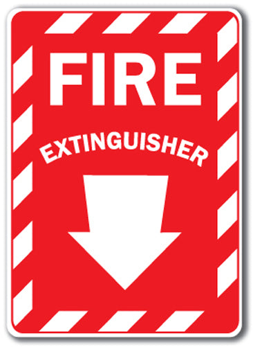 Fire Extinguisher with Arrow Sign