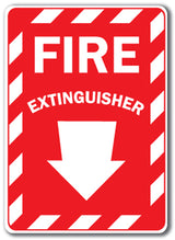 Fire Extinguisher with Arrow Sign