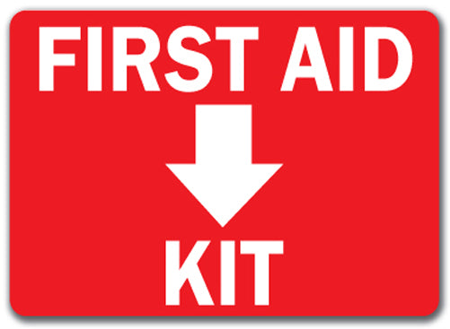 First Aid Kit with Down Arrow Sign