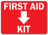First Aid Kit with Down Arrow Sign